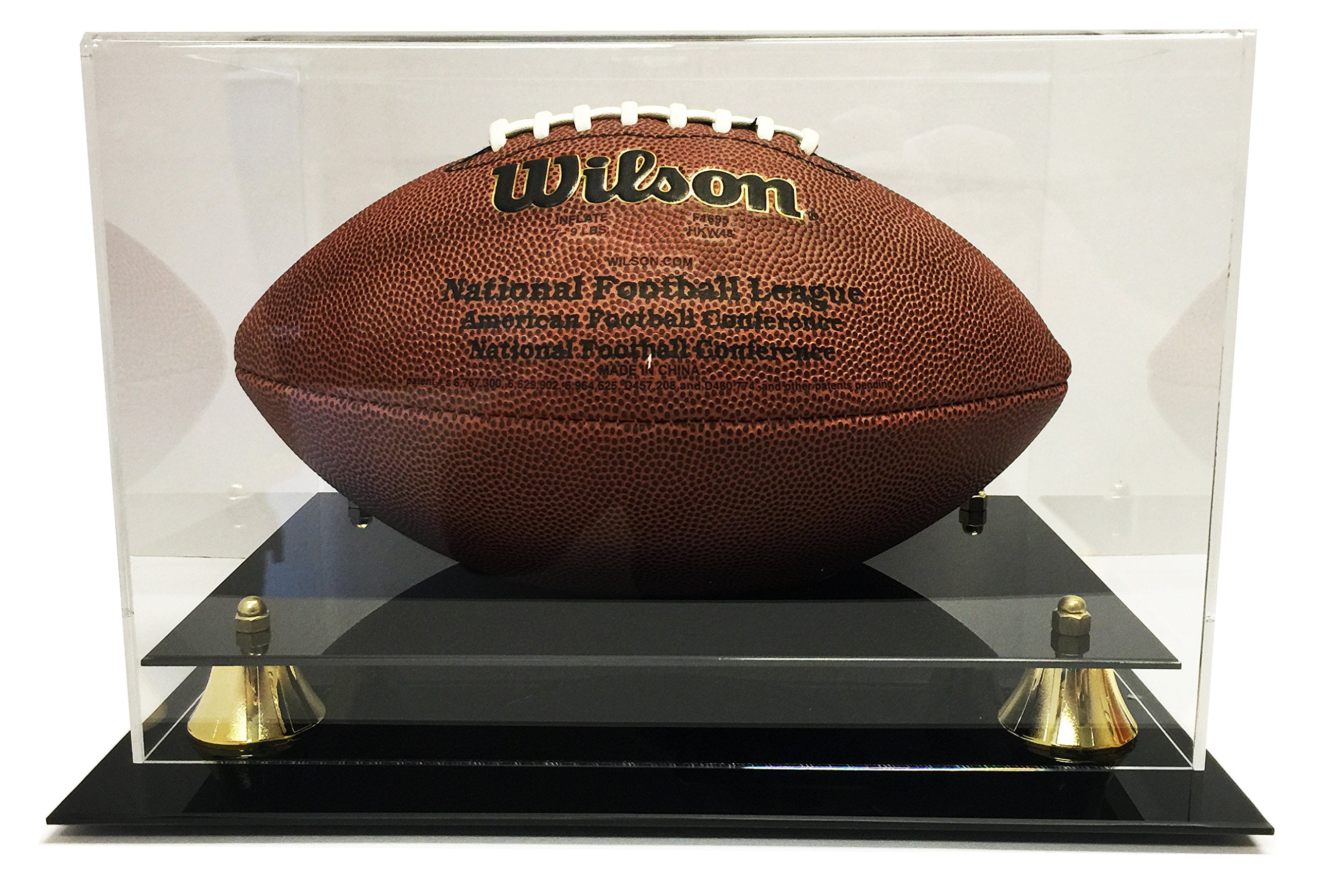 Deluxe Acrylic Football Display Case Clear Back