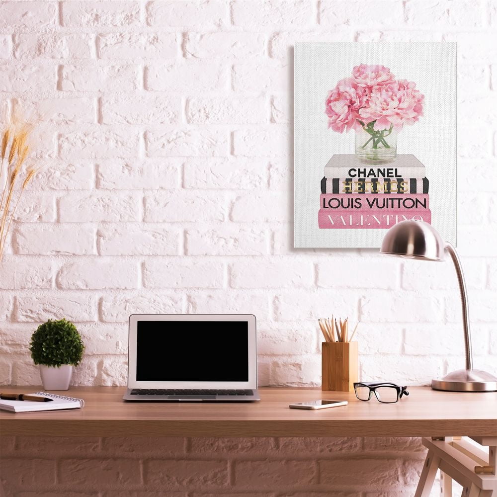 Stupell Industries Roses on Top of Pink Fashion Icon Books Designed by Amanda Greenwood