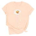 thumbnail image 6 of Enjoytime Valentine's Shirts for Women Lover Heart Graphic Round Neck Short Sleeve Tops Trendy Fashion Blouse Plus Size Clothing Beige L, 6 of 7