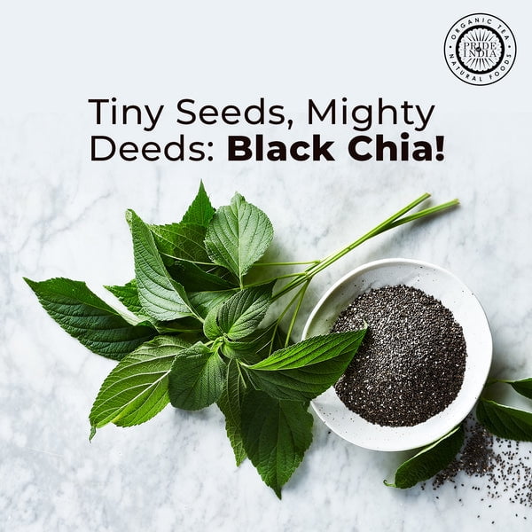 Pride of India Natural Black Chia Seeds, 20 oz Jar, Pack of 6