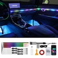 thumbnail image 2 of Car Interior LED Light,App Control Car Interior Ambient Lighting, Acrylic Car Central Control Atmosphere Light USB Powered,Colorful Modes&Water Flowing Effect, 2 of 8