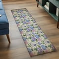 thumbnail image 3 of Purple Hydrangea 2'x6' Runner Rugs for Hallway Kitchen Bedside Non Slip Washable, Spring Floral Elegant Pastoral Vintage Entryway Rug Runners with Rubber Backing, Long Carpet Runner for Laundry Room, 3 of 8