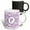 Multicolor, variant on 3drose, Letter P in Circle Over Swirly Floral Pattern in Purple and White, 11oz Two-tone Black Mug