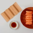 thumbnail image 6 of Raindrops Wood Sushi Dish Sushi Rack Holder Restaurant Serving Tray Kitchen Accessory (3-grid), 6 of 8