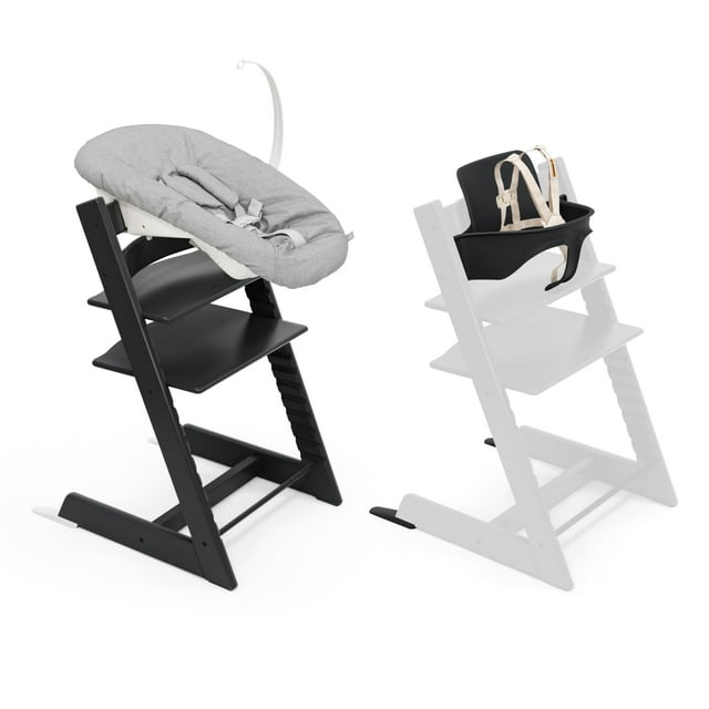 Trona Stokke Tripp Trapp 2 negra con set para recién nacidos