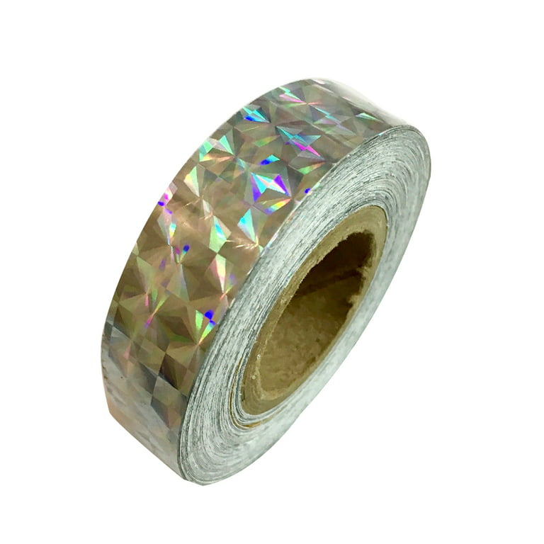 LA TALUS 1.2cm x 18m Square Glitter Sparkle Holographic Prism Lure Tape for  Gift Packing Red One Size 
