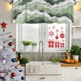 thumbnail image 5 of Sage Green Ombre Curtain Valances for Windows, Kitchen Valance Window Treatments Panel 2 Pack, Modern Moire Geometric Abstract Rod Pocket Short Curtains for Bathroom Bedroom 42 x 12 Inch, 5 of 8