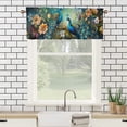 thumbnail image 3 of Peacock Kitchen Valance Curtains Watercolor Peacock Feather Animal Flowers Window Valance for Living Room Bedroom, Kitchen Valance Rod Pocket Window Decor Curtain 54 by 18 in, 1 Panel, 3 of 6