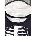 thumbnail image 4 of FOCUSNORM Little Boy Halloween Outfit Skeleton Print Long Sleeve Sweatshirt Elastic Waist Pants 2Pcs Set for Fall Winter, 4 of 9