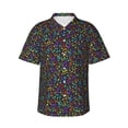 thumbnail image 1 of Balery Musical Notes Camisas hawaianas de manga corta para hombre, camisas playeras de corte holgado, camisas de vacaciones con botones,Large, 1 of 7
