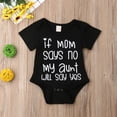 thumbnail image 2 of Qiylii Baby Letter Romper, Short Sleeve O-Neck Button Closure Romper, 2 of 7