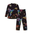 thumbnail image 2 of Kll Humming Bird And Tropical Sleepwear Mens Flannel Pajamas,Long Cotton Pj Set, 2 of 9