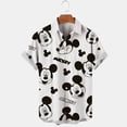 thumbnail image 1 of Disney Anime 3D Mickey Mouse Print Men Shirt Summer Loose Short Sleeve Casual Shirt Hawaiian Shirt Shirt Top Plus Size Hot SaleXL Gao Jinjia LED, 1 of 2