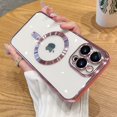 thumbnail image 1 of For Magsafe Fashion Plating Camera Lens Protector Case For iPhone 14 13 12 11 Pro Max Silicone Wireless Magnetic Charging Cover, 1 of 5