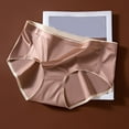 thumbnail image 2 of Annhoo Seamless Underwear for Women Mid Waisted Full Coverage Briefs Ladies Solid Color No Show Satin Panties, 2 of 3
