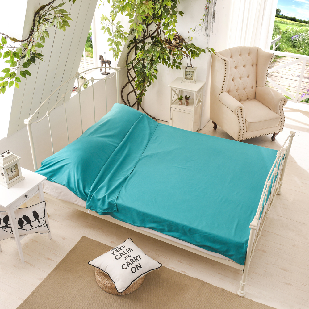 Single Silk Satin Outdoor Camping Liner Sleeping Bag Travel Hotel Bed Sheet JO