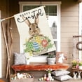 thumbnail image 4 of Happy Easter House Flag 28 x 40 Inch, Double Sided Burlap Bunny Rabbits Laurel Colorful Eggs Basket Floral Farmhouse Large Yard Flag Seasonal Holiday Spring Easter Outdoor Decor, 4 of 8