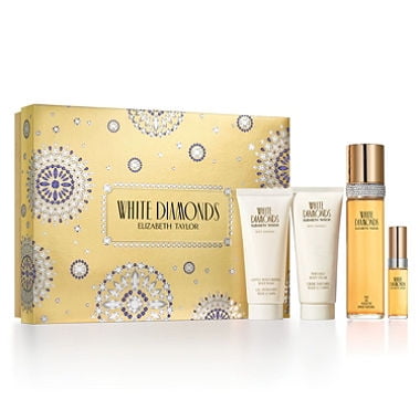 Elizabeth Taylor White Diamonds Perfume Gift Set For Women, 4 Pieces