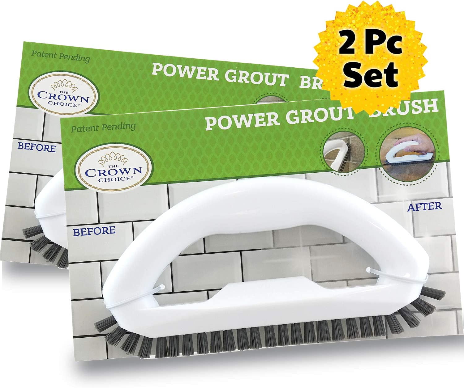 The Crown Choice Grout Cleaner Brush with Stiff Angled Bristles and 3-in-1 Grout  Cleaning Brush Supplies to Deep Clean Tile Lines, Detail Kitchen