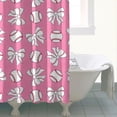 thumbnail image 4 of Pink Bows and Baseballs Pattern Shower Curtain 72"x72" ,Bathroom Decorative Shower Curtains Set with 12 Hooks,Modern Waterproof Washable Shower Curtain, 4 of 6