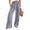 Navy, variant on Women's Boho Chic Gingham Trousers with Elastic Smocked Waists and Flowy Wide Legs Cute Casual Trousers with Pockets Black L
