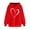 Red, variant on YUGYXL Womens Heart Print Sweatshirts Classic Fit Long Sleeve Hoodies Fashion Drawstring Comfy Hooded with Front Pocket Black XXL