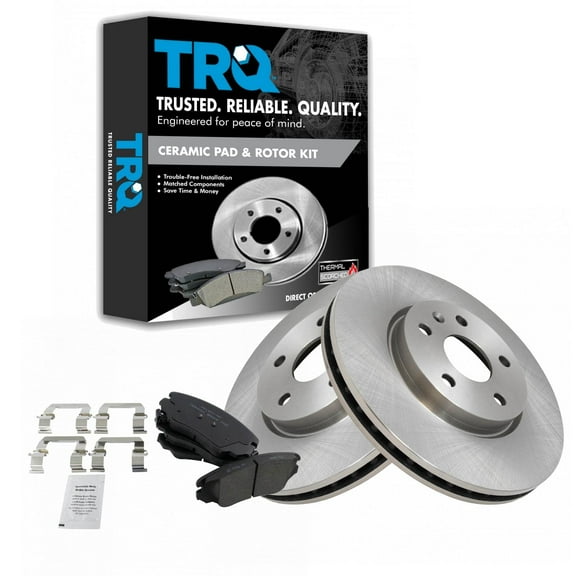 TRQ Front Ceramic Brake Pad & Rotor Set Kit Fits Select Terrain Equinox Regal