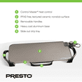thumbnail image 3 of Presto 07062 Ceramic 22-inch Electric Griddle with removable handles Black, 3 of 11
