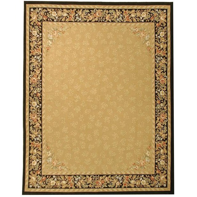 Due Process Stable Trading Aubusson Rennes Or & Noir Zone Tapis&44; 2,06 x 8 Pi.