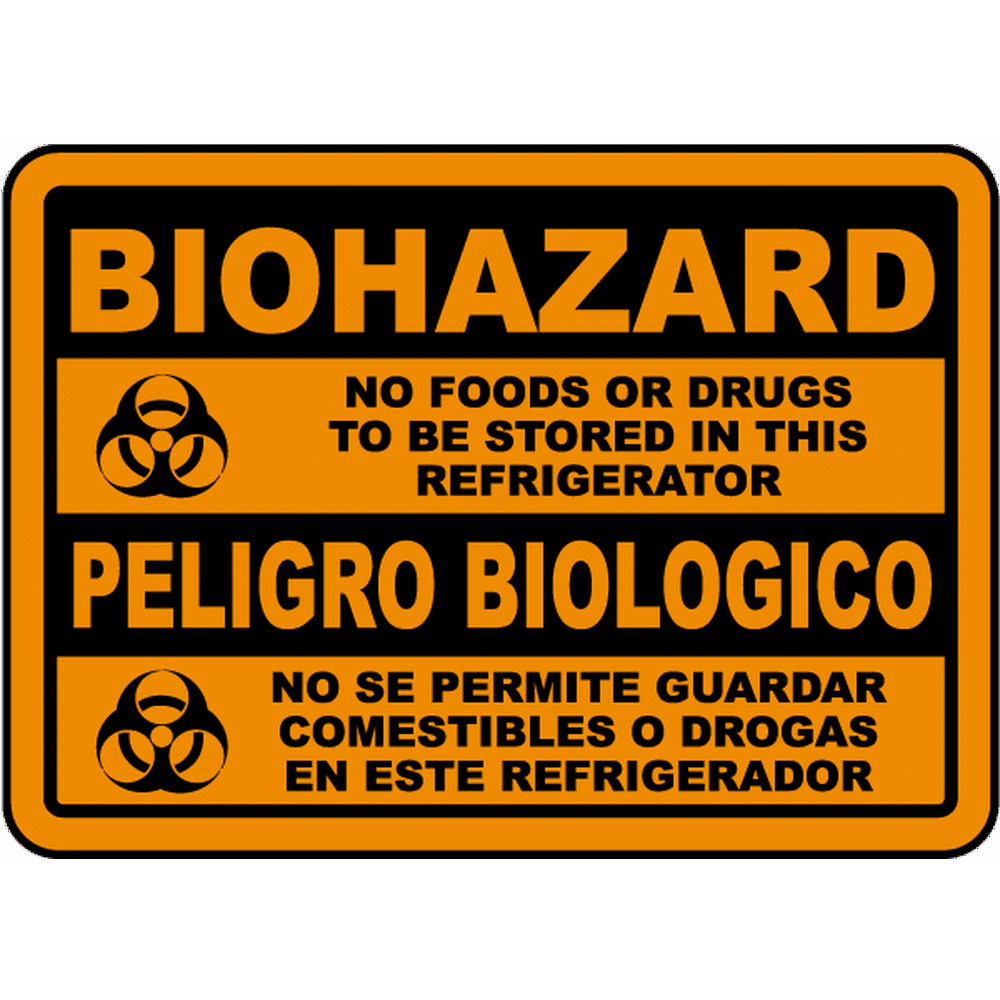 Vinyl Stickers - Bundle - Safety and Warning Signs Stickers - Bilingual Biohazard No Food Sign ...
