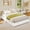 Woolen fabric in white color, variant on Minimalist Cloud Bed Frame Twin Size -Platform Bed – Corduroy Upholstered Low Profile, Wood Legs, No Box Spring, Easy Assembly – Minimalist Cloud Bed Frame
