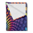 thumbnail image 2 of Colorful Soft Flannel Fleece Blanket, Whirlpool of Little Hearts in Rainbow Colors Retro Style Psychedelic Love Romance, Cozy Plush for Indoor and Outdoor Use, 50" x 70", Multicolor, by Ambesonne, 2 of 5