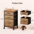 thumbnail image 3 of 3 Drawer Mobile File Cabinet with Wheels Fabric Vertical Filing Cabinet fits A4 or Letter Size for Home Office,Rustic Brown2, 3 of 7