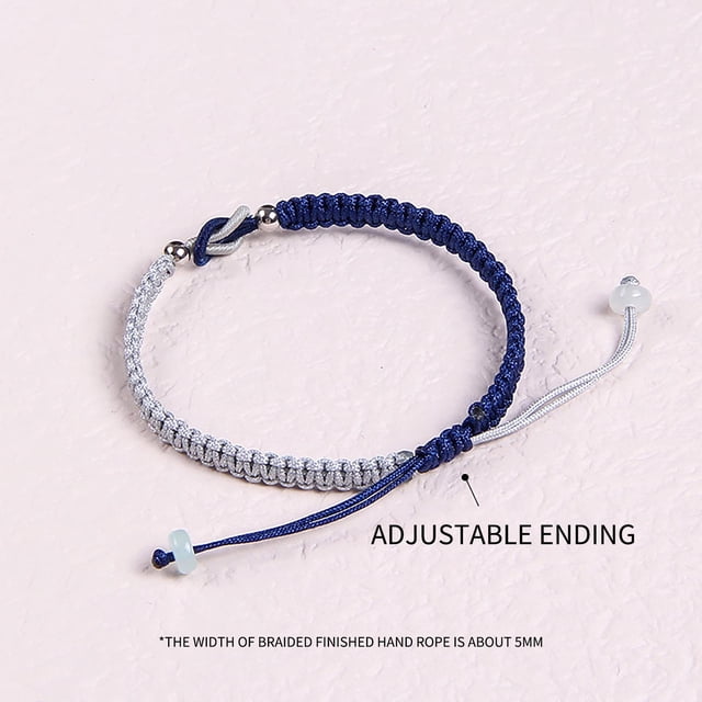 Fiudx Pulsera de Amor, Cuerda de Cuentas de Plata Tejida a Mano, Pulsera de Nudos Ajustables, Regal Simbólico de Amor, Regal de Aniversario de Cumpleaños, Gesto Romántico, Cómodo de Llevar.