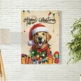 thumbnail image 2 of Merry Christmas Santa Golden Retriever Scarf Twinkling Lights Xmas Holiday Vertical Matte Canvas Poster Goldens Dog Lover Gifts Idea Wall Art Home Decor - 00022, 2 of 5