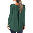 thumbnail image 4 of Yuyuzo Chemises d'Automne pour Femmes Manches Longues Col Rond Boutons Tunique à Volants Blouses Fluides, 4 of 6