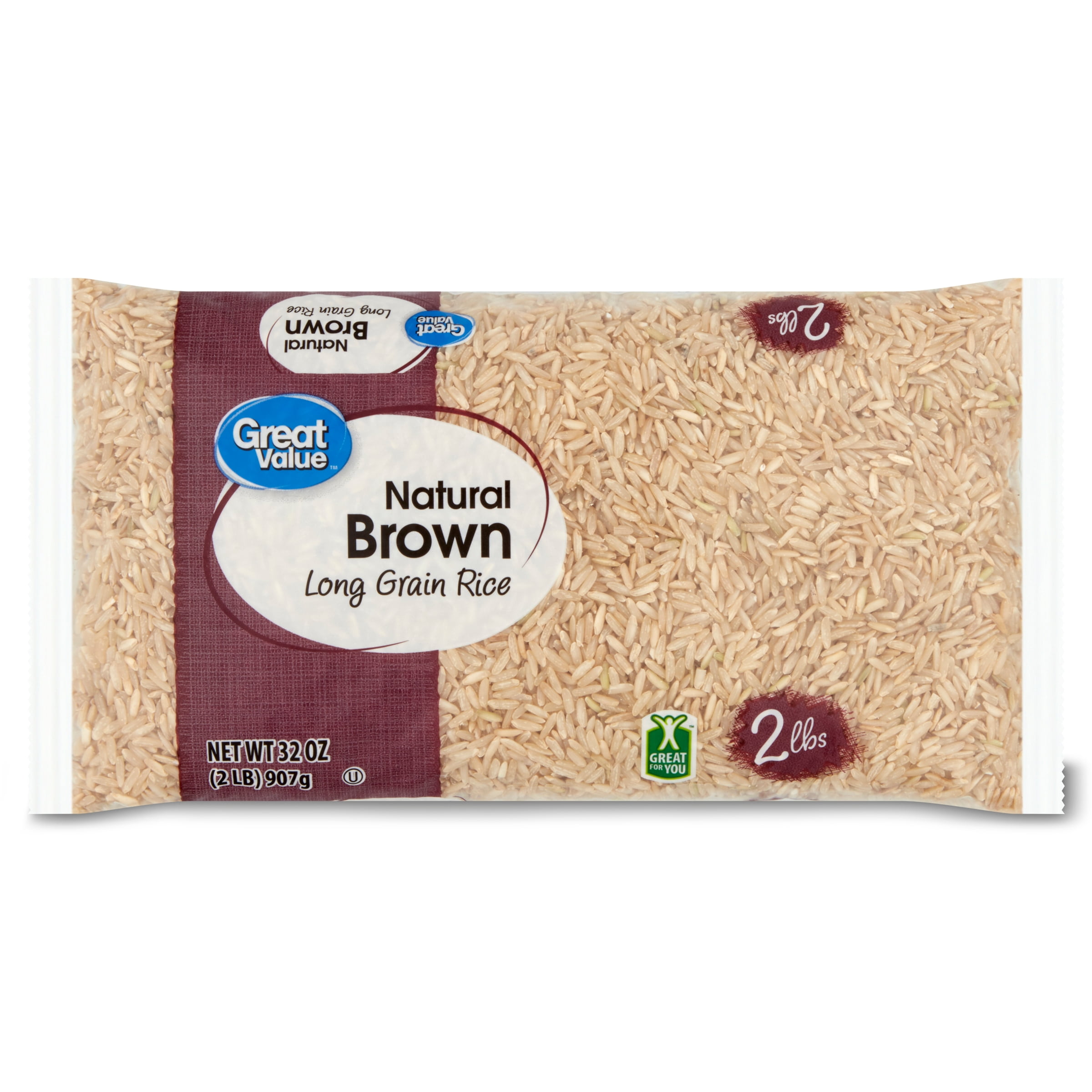 Great Value Natural Brown Long Grain Rice, 32 oz