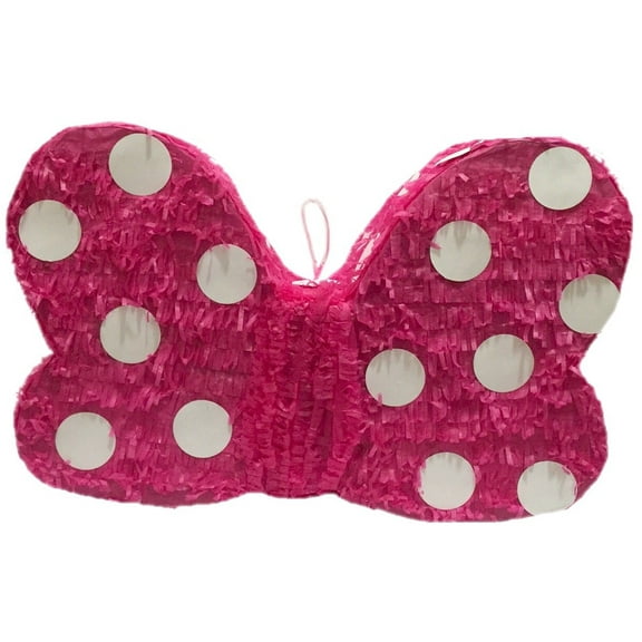 APINATA4U Hot Pink Bow with White Polka Dots Pinata