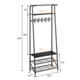 thumbnail image 3 of Qinaqin 4-in-1 Coat Rack Shoe Bench w/5/10 cm de Alturaooks & Shelves – Rústico Anchoood-Look Alturaall Tree w/Storage | Resistente Metálico Frame para Entryway Alturaallway Bathroom, 3 of 7