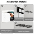 thumbnail image 4 of Heavy Duty Wall Mounted Garage Shelving – 2x6 ft – 24x72 Inch Metal Storage Rack – Floating Tool & Utility Shelf – 800 lbs Capacity – Shop, Storage unit, Garage Organizer – Black (2x6 feet), 4 of 7