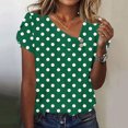 thumbnail image 5 of Uaswgudfs ​Elegant Polka Dot Women's Blouses for Summer​ - V-Neck Short Sleeve with Button Accents & Lightweight Fabric, 5 of 7