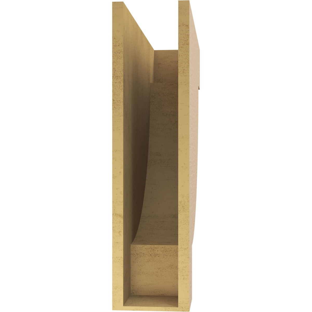 7"W x 28"D x 28"H Thin Alpine Rough Cedar Woodgrain TimberThane Corbel, Primed Tan