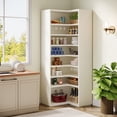 thumbnail image 2 of Tribesigns Corner Shelf, Modern 9-Tier Corner Bookshelf, Easy-to-Assemble, Wooden Standing Display Shelf, 64.96" Tall Corner Shelves for Living Room, Kitchen, Bathroom, Bedroom, Home Office (White), 2 of 7