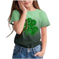 thumbnail image 2 of T-Shirt Imprimé de la Saint-Patrick pour Enfants, Col Rond à Manches Courtes, 95 % Polyester 5 % Élasthanne, Tissu Doux et Respirant, Tenue Décontractée pour Garçons et Filles de 3 à 14 Ans, 2 of 9