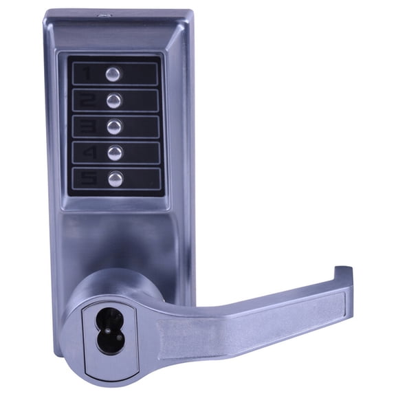 Kaba Simplex LR8146M-26D-41 Mortise Combination Lever Lock Key Override Passage Lockout Medeco/Yale/ASSA/Abloy LFIC Prep Less Core Satin Chrome