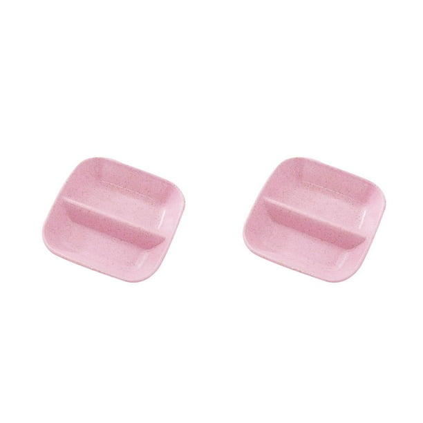 Monstrate de condimento de paja de trigo cuadrado dividido 2piezas rosado