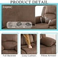 thumbnail image 3 of PonLiving 2 Pieces Recliner Sofa Set, Fabric Recliner Sofa and Loveseat Sets for Living Room Furniture Sets, Brown Reclining Sofa Set for Living Room/Office/Theater Seating, 3 of 5