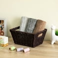 thumbnail image 4 of Homezone Espresso Handwoven Seagrass Basket, Rectangle, 4 of 14