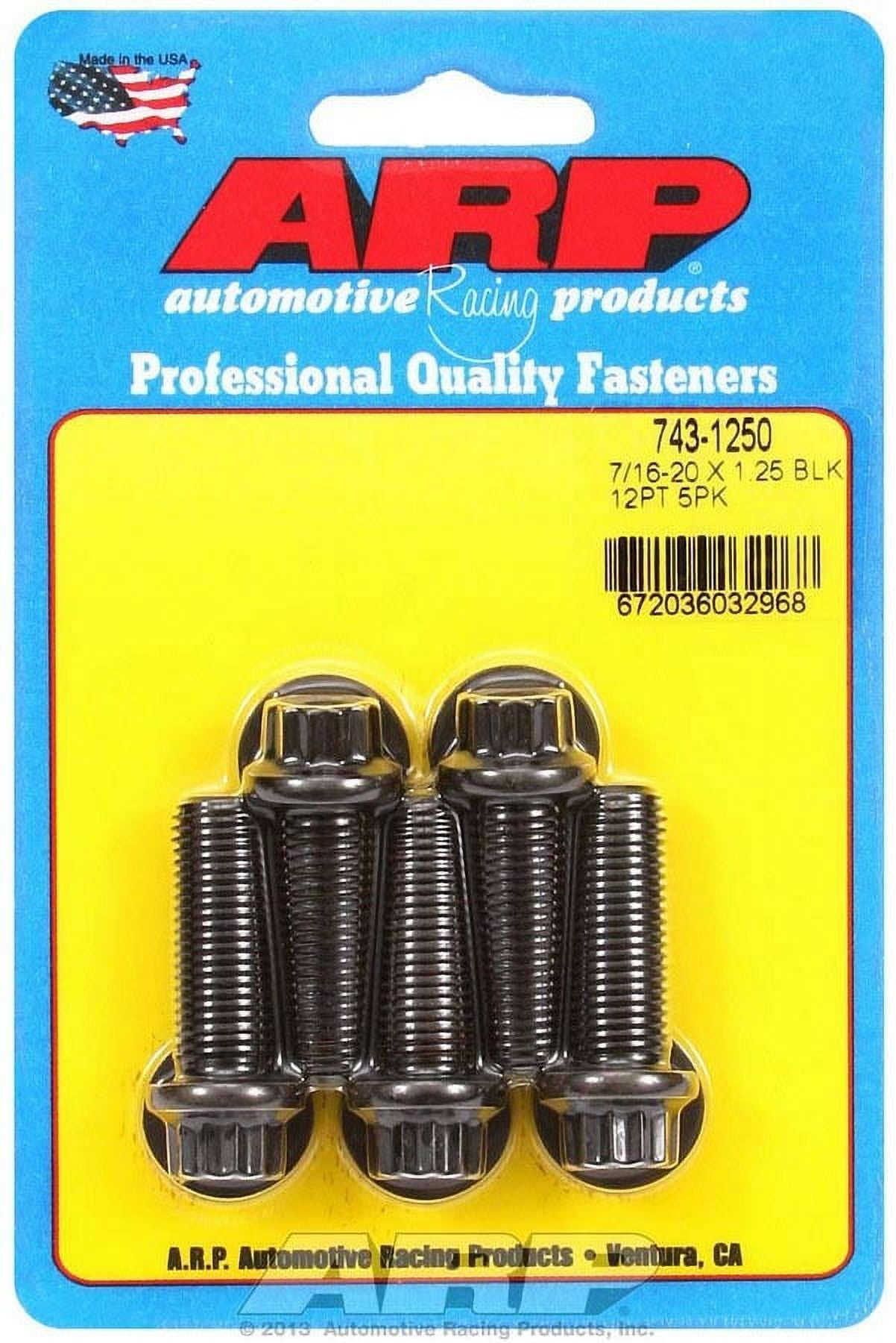Automotive Racing Products 743-1250 7/16-20x1.250 12pt Blk Ox Bolts