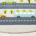 thumbnail image 3 of SAFAVIEH Kids Playhouse Windy Roads Machine Washable Area Rug, Beige/Green, 6'7" x 6'7" Round, 3 of 8